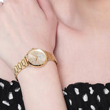 Buy Shop Michael Kors Portia Quartz Gold Dial Gold Steel Strap Watch For Women - MK3838 USA Online