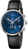 Buy Shop Calvin Klein Chronograph Blue Dial Black Leather Strap Watch for Men - K8Q371CN USA Online