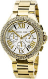 Buy Shop Michael Kors Camille Silver Diamonds Dial Gold Steel Strap Watch for Women - MK5756 USA Online