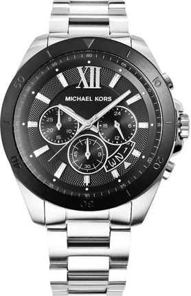 Buy Shop Michael Kors Brecken Chronograph Black Dial Silver Steel Strap Watch For Men - MK8847 USA Online