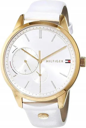 Buy Shop Tommy Hilfiger Brooklyn Quartz White Dial White Leather Strap Watch for Women - 1782018 USA Online