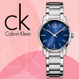 Calvin Klein City Blue Dial Silver Steel Strap Watch for Women - K2G2314N