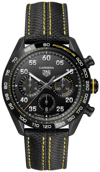 Buy Shop Tag Heuer Carrera x Porsche Automatic Chronograph Black Dial Black Nylon Strap Watch for Men - CBN2A1H.FC6512 USA Online
