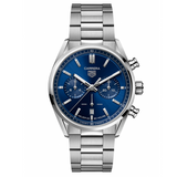 Buy Shop Tag Heuer Carrera Chronograph Blue Dial Silver Steel Strap Watch for Men - CBN2011.BA0642 USA Online