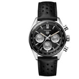 Buy Shop Tag Heuer Carrera Automatic Chronograph Black Dial Black Leather Strap Watch for Men - CBS2210.FC6534 USA Online
