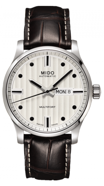 Buy Shop Mido Multifort Automatic Silver Dial Black Leather Strap Watch For Men - M005.430.16.031.80 USA Online
