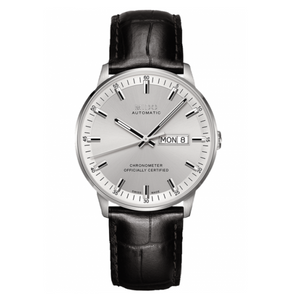 Buy Shop Mido Comander II Automatic Chronometer Silver Dial Black Leather Strap Watch For Men - M021.431.16.031.00 USA Online