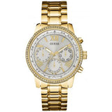 Buy Shop Guess Multi-function Diamonds White Dial Gold Steel Strap Watch for Women - W0559L2 USA Online