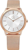 Buy Shop Calvin Klein Minimal White Dial Rose Gold Mesh Bracelet Watch for Women - K3M22626 USA Online