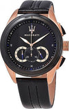 Buy Shop Maserati Traguardo 45mm Black Dial Watch Black Strap For Men - R8871612025 USA Online