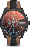 Buy Shop Diesel Mega Chief Quartz Black Dial Two Tone Leather Strap Watch For Men - DZ4305 USA Online