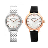 Buy Shop Emporio Armani Interchangeable Analog Mother of Pearl Dial Silver Steel Strap Watch For Women - AR80020 USA Online