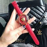 Buy Shop Versace Palazzo Empire Red Dial Red Leather Strap Watch for Women - VCO120017 USA Online