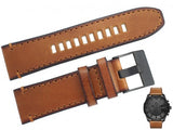 Diesel Mega Chief Grey Dial Brown Leather Strap Watch For Men - DZ4463