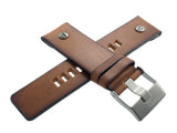 Buy Shop Diesel SBA Dual Time Chronograph White Dial Brown Leather Strap Watch For Men - DZ7269 USA Online