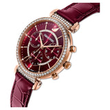 Buy Shop Swarovski Passage Chrono Red Dial Red Leather Strap Watch for Women - 5580345 USA Online