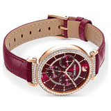 Buy Shop Swarovski Passage Chrono Red Dial Red Leather Strap Watch for Women - 5580345 USA Online