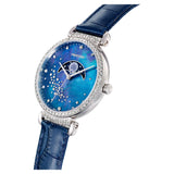 Buy Shop Swarovski Passage Moon Phase Blue Dial Blue Leather Strap Watch for Women - 5613320 USA Online
