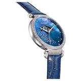 Swarovski Passage Moon Phase Blue Dial Blue Leather Strap Watch for Women - 5613320