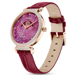 Buy Shop Swarovski Passage Moon Phase Red Dial Red Leather Strap Watch for Women - 5613323 USA Online