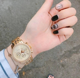 Buy Shop Michael Kors Runway Chronograph Gold Dial Gold Steel Strap Watch For Women - MK5698 USA Online