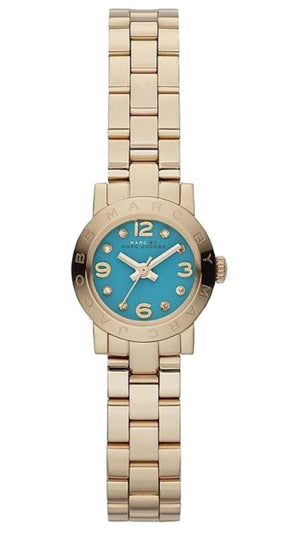 Buy Shop Marc Jacobs Amy Dinky Blue Dial Gold Steel Strap Watch for Women - MBM3229 USA Online