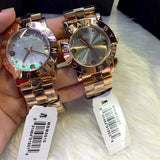 Buy Shop Marc Jacobs Amy Mother of Pearl Black Dial Rose Gold Steel Strap Watch for Women - MBM8610 USA Online