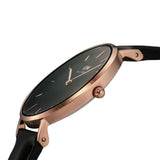 Buy Shop Daniel Wellington Petite Sheffield Black Dial Black Leather Strap Watch For Women - DW00100168 USA Online