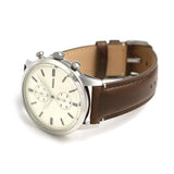 Buy Shop Fossil Townsman Chronograph White Dial Brown Leather Strap Watch for Men - FS5350 USA Online