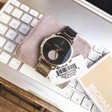 Buy Shop Michael Kors Portia Black Dial Silver Steel Strap Watch for Women - MK3638 USA Online