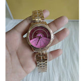 Buy Shop Michael Kors Lauryn Pink Dial Rose Gold Steel Strap Watch for Women - MK3722 USA Online