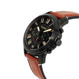 Buy Shop Fossil Grant Chronograph Black Dial Brown Leather Strap Watch for Men - FS5241 USA Online