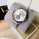 Buy Shop Michael Kors Portia Silver Dial Silver Mesh Bracelet Watch for Women - MK3843 USA Online