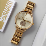 Buy Shop Michael Kors Portia Gold Dial Gold Steel Strap Watch for Women - MK3639 USA Online