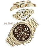 Buy Shop Michael Kors Bradshaw Brown Dial Gold Steel Strap Watch for Women - MK5502 USA Online