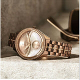 Buy Shop Michael Kors Lauryn Rose Gold Dial Brown Steel Strap Watch for Women - MK3757 USA Online