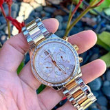 Buy Shop Michael Kors Brinkley Chronograph Silver Dial Two Tone Steel Strap Watch for Women - MK6188 USA Online