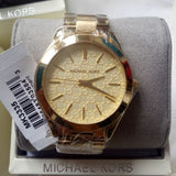 Buy Shop Michael Kors Slim Runway Gold Dial Gold Steel Strap Watch for Women - MK3335 USA Online