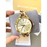 Buy Shop Michael Kors Runway Gold Dial Gold Steel Strap Watch for Women - MK3222 USA Online