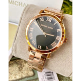 Buy Shop Michael Kors Noire Black Dial Rose Gold Steel Strap Watch for Women - MK3585 USA Online