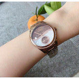 Buy Shop Michael Kors Lauryn Rose Gold Dial Brown Steel Strap Watch for Women - MK3757 USA Online