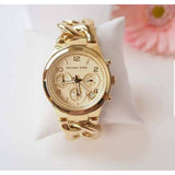 Buy Shop Michael Kors Runway Twist Gold Dial Gold Stainless Steel Strap Watch for Women - MK3131 USA Online