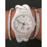 Buy Shop Michael Kors Ceramic White Dial White Steel Strap Watch for Women - MK5387 USA Online