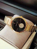 Buy Shop Michael Kors Portia Black Dial Gold Steel Strap Watch for Women - MK3788 USA Online