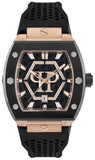 Buy Shop Philipp Plein Hexagon Phantom Black Dial Black Silicone Strap Watch For Men- PWPUA0124 USA Online