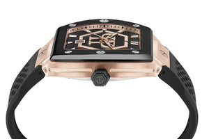 Buy Shop Philipp Plein Hexagon Phantom Black Dial Black Silicone Strap Watch For Men- PWPUA0124 USA Online
