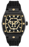 Buy Shop Philipp Plein Hexagon Phantom Black Dial Black Silicone Strap Watch For Men- PWPUA0224 USA Online
