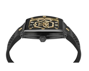 Buy Shop Philipp Plein Hexagon Phantom Black Dial Black Silicone Strap Watch For Men- PWPUA0224 USA Online