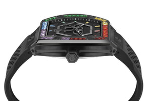 Buy Shop Philipp Plein Hexagon Phantom Black Dial Black Silicone Strap Watch For Men- PWPUA0324 USA Online