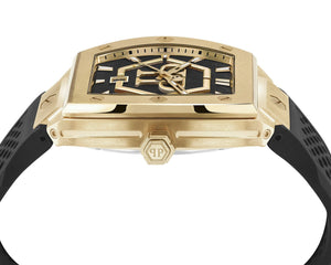 Buy Shop Philipp Plein Hexagon Phantom Black Dial Black Silicone Strap Watch For Men- PWPUA0424 USA Online